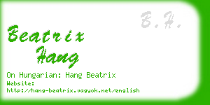 beatrix hang business card